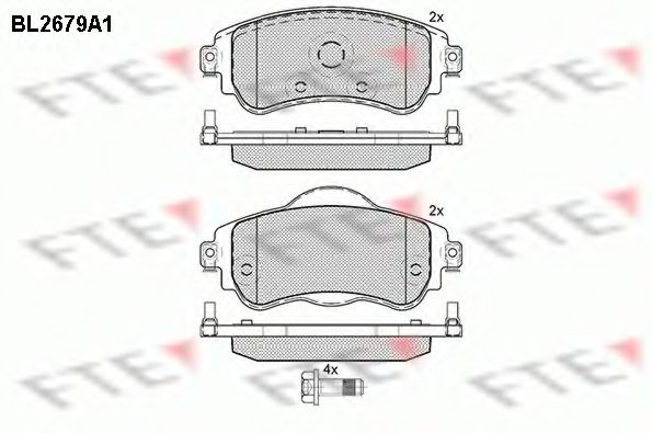 Комплект тормозных колодок, дисковый тормоз FTE BL2679A1