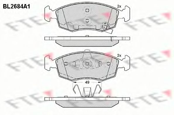 Комплект тормозных колодок, дисковый тормоз FTE BL2684A1