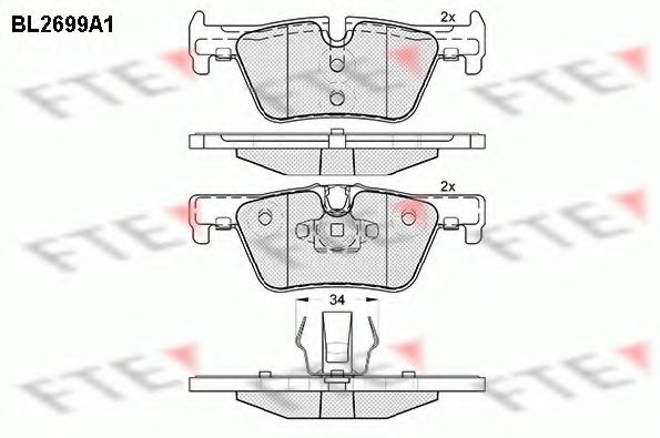 Комплект тормозных колодок, дисковый тормоз FTE BL2699A1