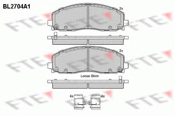 Комплект тормозных колодок, дисковый тормоз FTE BL2704A1