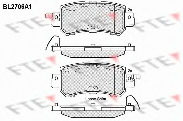 Комплект тормозных колодок, дисковый тормоз FTE BL2706A1