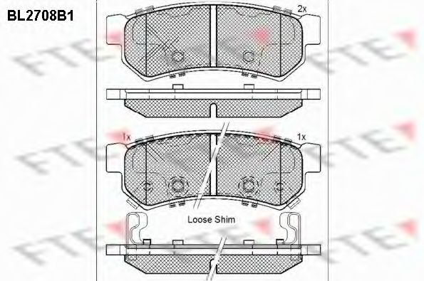 Комплект тормозных колодок, дисковый тормоз FTE 25232