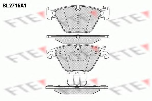 Комплект тормозных колодок, дисковый тормоз FTE BL2715A1