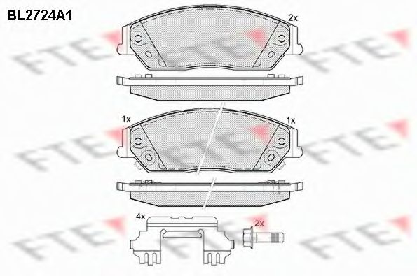 Комплект тормозных колодок, дисковый тормоз FTE BL2724A1