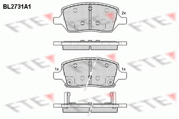 Комплект тормозных колодок, дисковый тормоз FTE BL2731A1