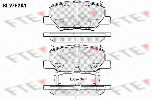 Комплект тормозных колодок, дисковый тормоз FTE BL2762A1