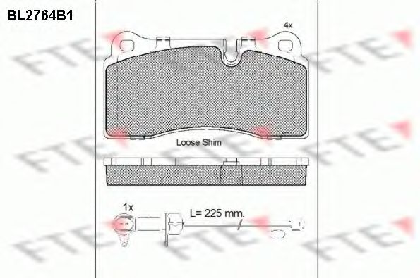 Комплект тормозных колодок, дисковый тормоз FTE BL2764B1