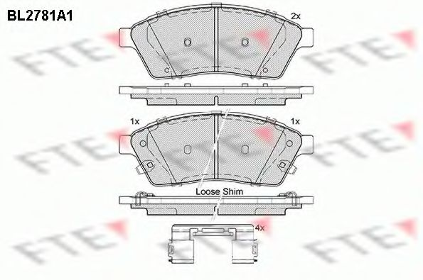 Комплект тормозных колодок, дисковый тормоз FTE BL2781A1