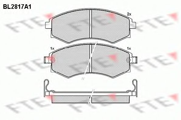 Комплект тормозных колодок, дисковый тормоз FTE BL2817A1
