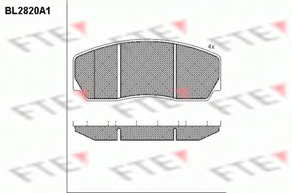 Комплект тормозных колодок, дисковый тормоз FTE BL2820A1