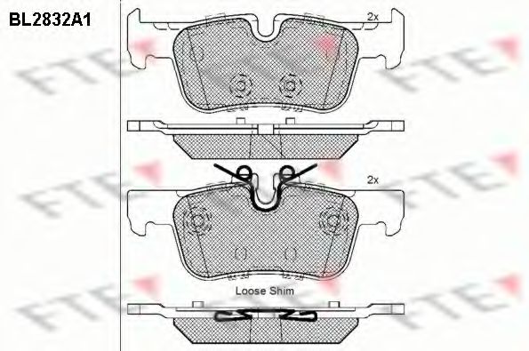 Комплект тормозных колодок, дисковый тормоз FTE BL2832A1