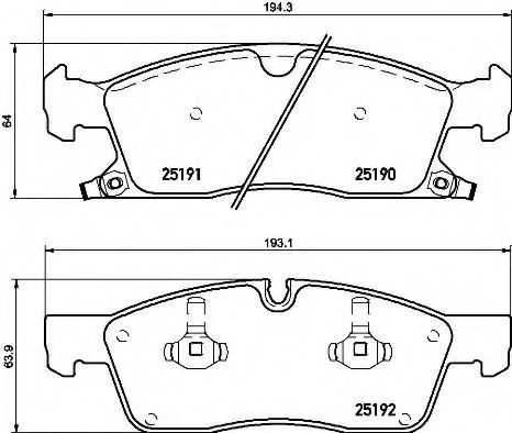 Комплект тормозных колодок, дисковый тормоз BREMBO P 37 015