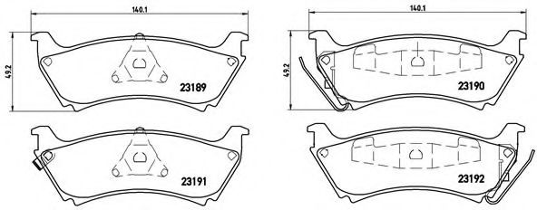 Комплект тормозных колодок, дисковый тормоз BREMBO P 50 040