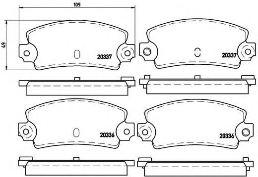 Комплект тормозных колодок, дисковый тормоз BREMBO P 68 002