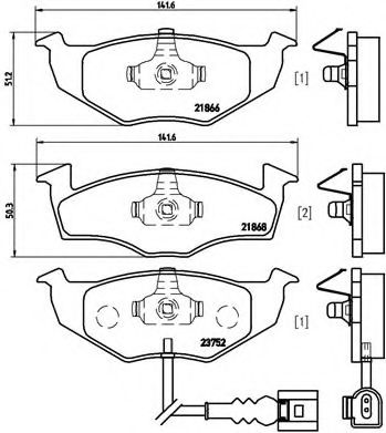 Комплект тормозных колодок, дисковый тормоз BREMBO P 85 071