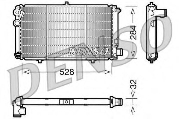 Радиатор, охлаждение двигателя DENSO DRM07001
