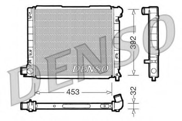 Радиатор, охлаждение двигателя DENSO DRM09053