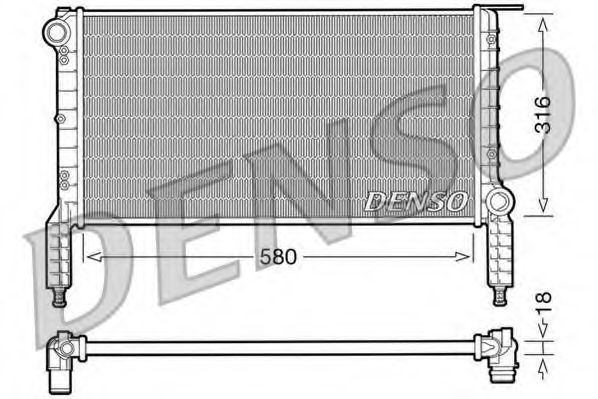 Радиатор, охлаждение двигателя DENSO DRM09063