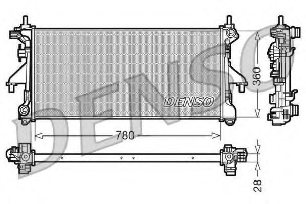 Радиатор, охлаждение двигателя DENSO DRM09079