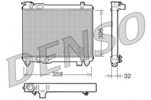 Радиатор, охлаждение двигателя DENSO DRM09082