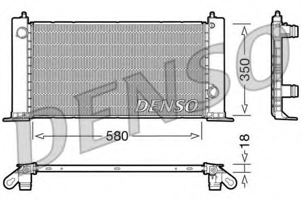 Радиатор, охлаждение двигателя DENSO DRM09121