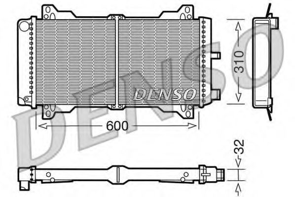 Радиатор, охлаждение двигателя DENSO DRM10014