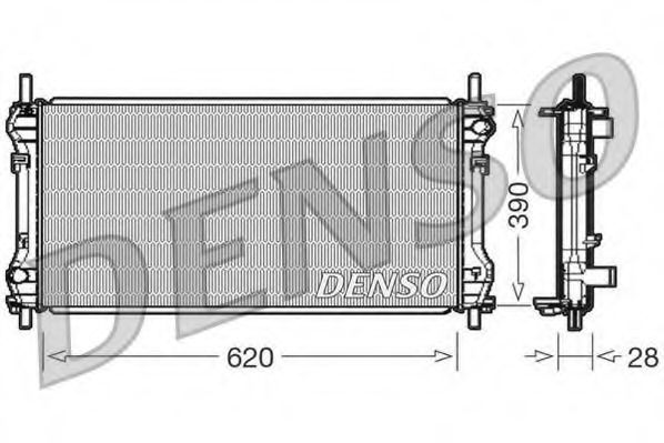 Радиатор, охлаждение двигателя DENSO DRM10102