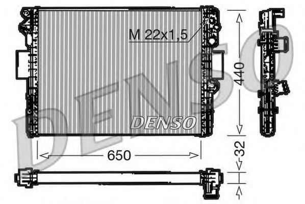 Радиатор, охлаждение двигателя DENSO DRM12005