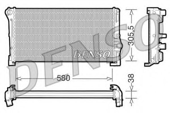 Радиатор, охлаждение двигателя DENSO DRM13010