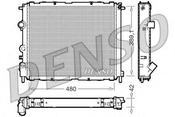 Радиатор, охлаждение двигателя DENSO DRM23009