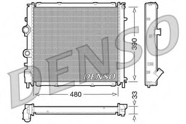 Радиатор, охлаждение двигателя DENSO DRM23011