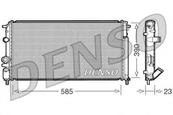 Радиатор, охлаждение двигателя DENSO DRM23053