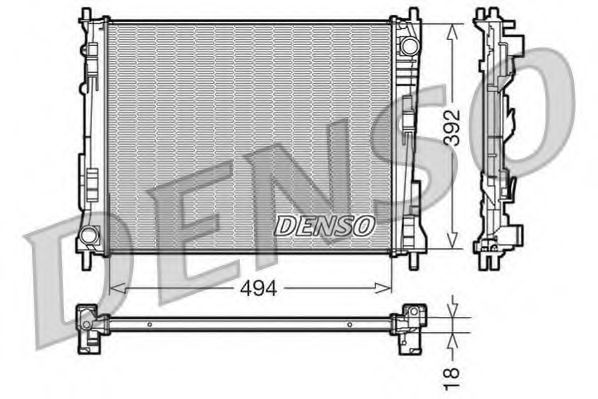 Радиатор, охлаждение двигателя DENSO DRM23078