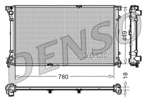 Радиатор, охлаждение двигателя DENSO DRM23097