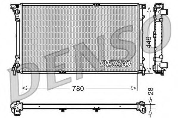 Радиатор, охлаждение двигателя DENSO DRM23098