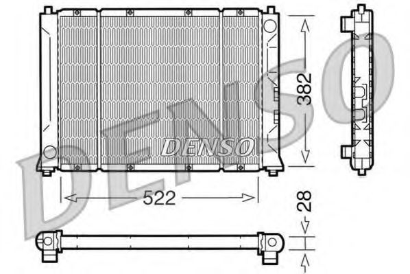 Радиатор, охлаждение двигателя DENSO DRM24012