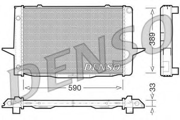 Радиатор, охлаждение двигателя DENSO DRM33041