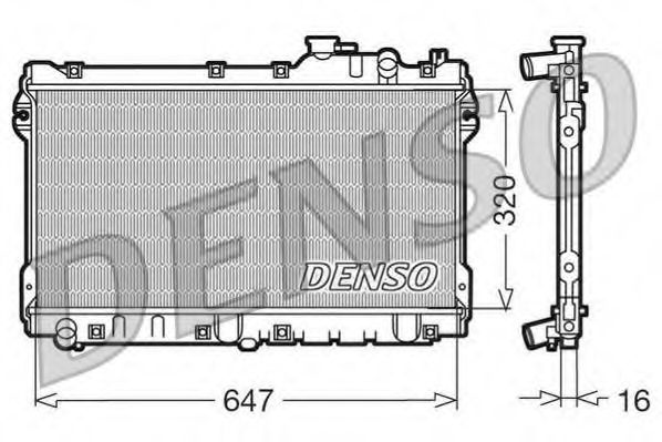 Радиатор, охлаждение двигателя DENSO DRM44015
