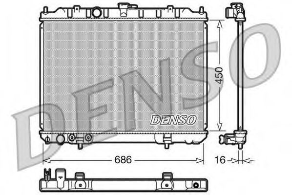 Радиатор, охлаждение двигателя DENSO DRM45005