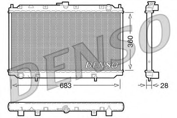 Радиатор, охлаждение двигателя DENSO DRM46010