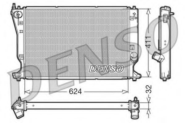 Радиатор, охлаждение двигателя DENSO DRM50032