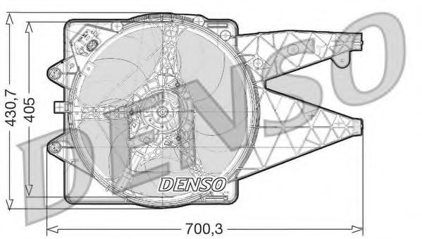 Вентилятор, охлаждение двигателя DENSO DER01021