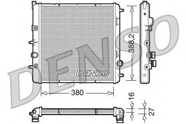 Радиатор, охлаждение двигателя DENSO DRM07003