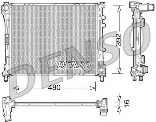 Радиатор, охлаждение двигателя DENSO DRM09087