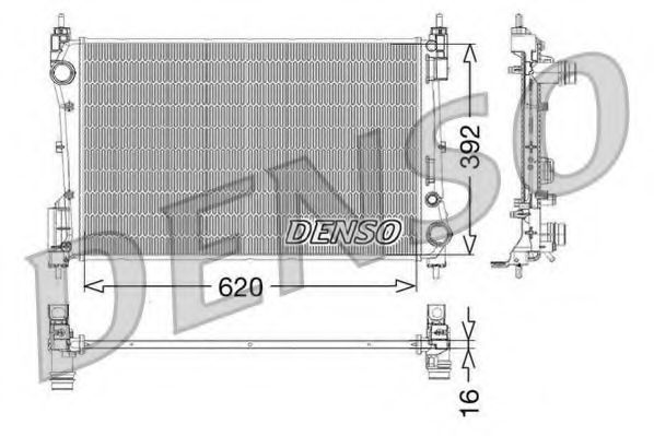 Радиатор, охлаждение двигателя DENSO DRM09114