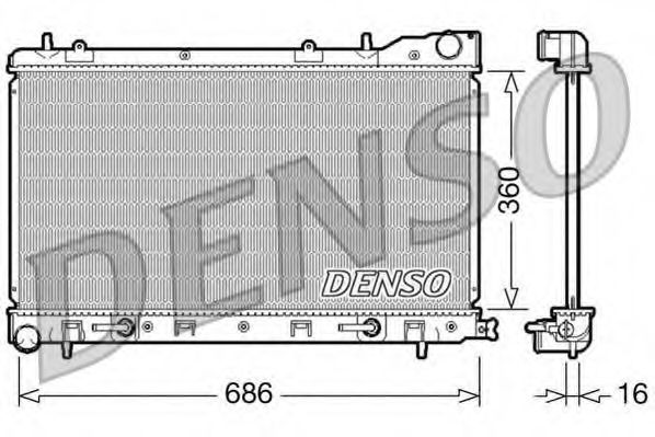 Радиатор, охлаждение двигателя DENSO DRM36001