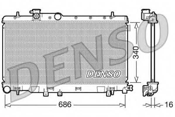 Радиатор, охлаждение двигателя DENSO DRM36006