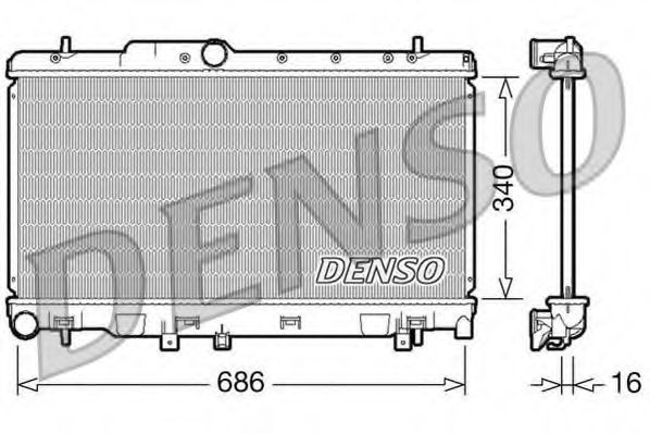 Радиатор, охлаждение двигателя DENSO DRM36010