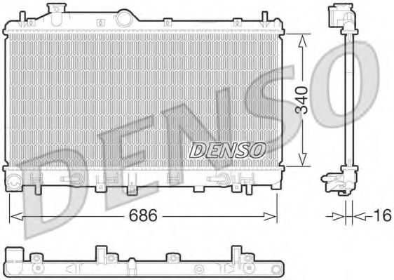 Радиатор, охлаждение двигателя DENSO DRM36015