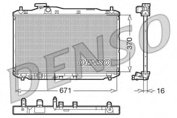 Радиатор, охлаждение двигателя DENSO DRM40005